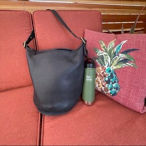 Coach Brand Vintage Black Leather Bucket Bag